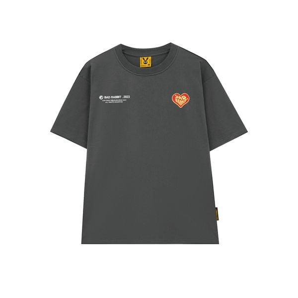 RABBIT HEART TEE - GREY