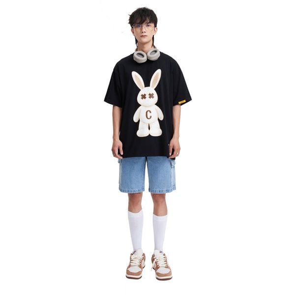 FLUFFY RABBIT TEE - BLACK
