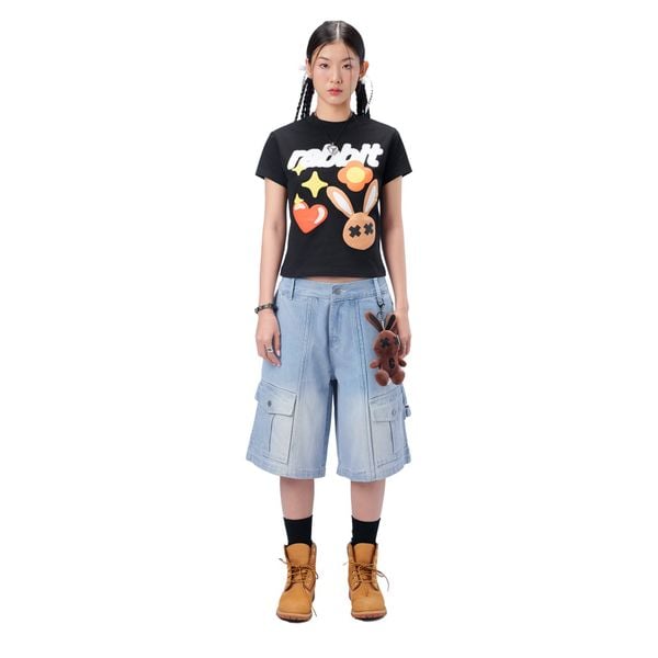 SPARKLING RABBIT TEE - BLACK