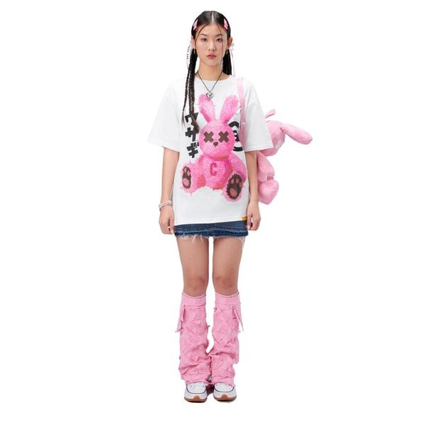 PINK RABBIT TEE - WHITE
