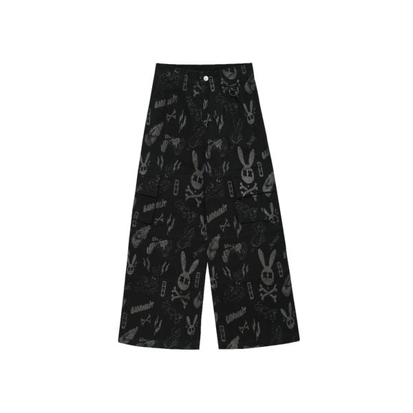 OVERPRINT PANTS - BLACK