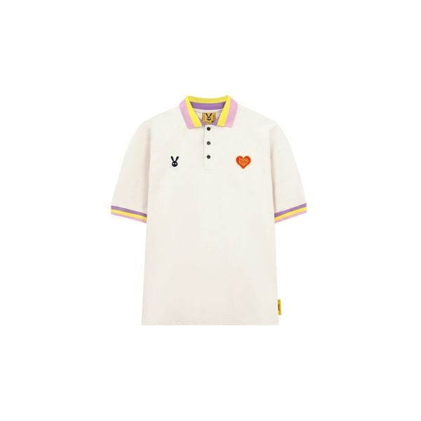 STRIPE RABBIT POLO - CREAM