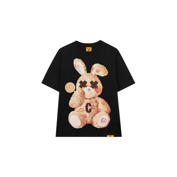 KISS ME RABBIT TEE - BLACK