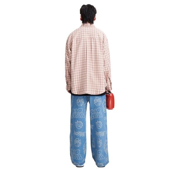 CHECKED RABBIT SHIRT - BROWN