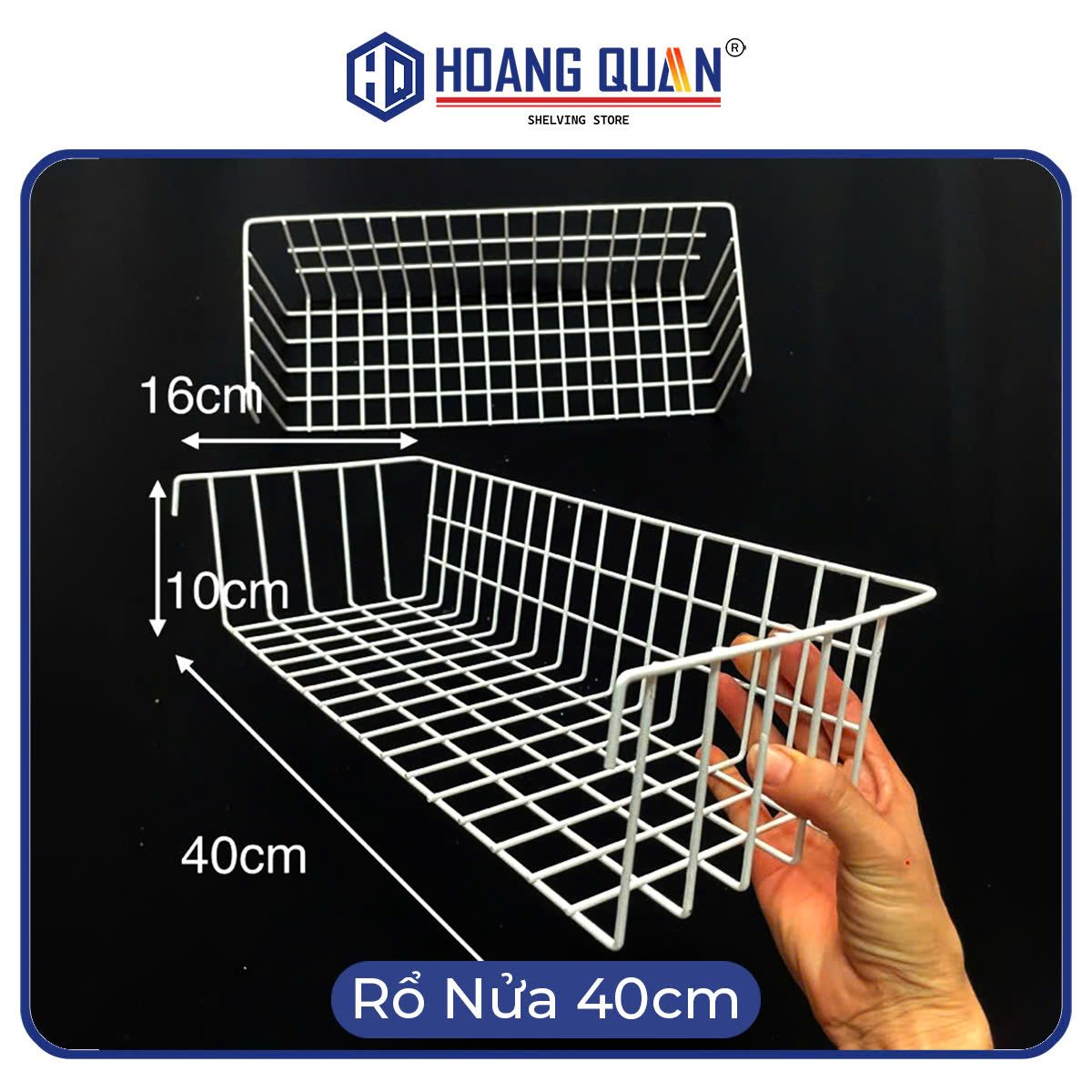 Rổ Nửa Cài Lưới (Trắng) - 40x16x10cm – Tiện Lợi, Tiết Kiệm Không Gian ...