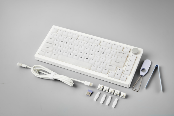 Bàn phím cơ AKKO 5075B Plus Transparent ASA White/Piano Pro (Hotswap/RGB/Multi-modes)