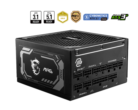 Nguồn máy tính MSI MAG A1000GL PCIE5 1000W 80 Plus Gold, Full Modullar