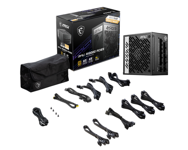 Nguồn máy tính MSI MPG A1000G PCIE5 1000W 80 Plus Gold Full modular ATX 3.1 PCIe 5.1