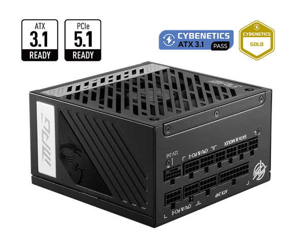 Nguồn máy tính MSI MPG A1000G PCIE5 1000W 80 Plus Gold Full modular ATX 3.1 PCIe 5.1