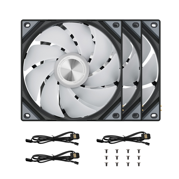 Quạt tản nhiệt TRYX ROTA SL ARGB 120mm Fan Triple Pack Black F-R120A-AM3M-G0K