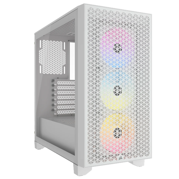 Vỏ máy tính Corsair 3000D RGB Tempered Glass Mid-Tower, White CC-9011256-WW