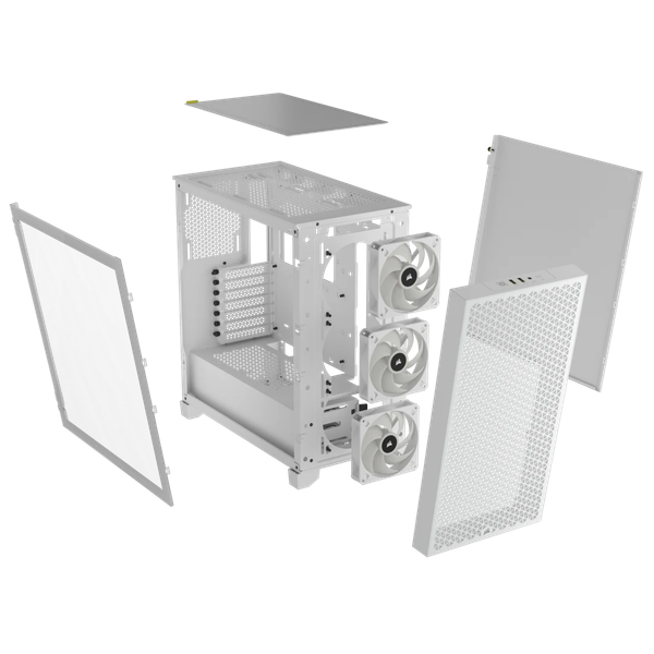 Vỏ máy tính Corsair 3000D RGB Tempered Glass Mid-Tower, White CC-9011256-WW