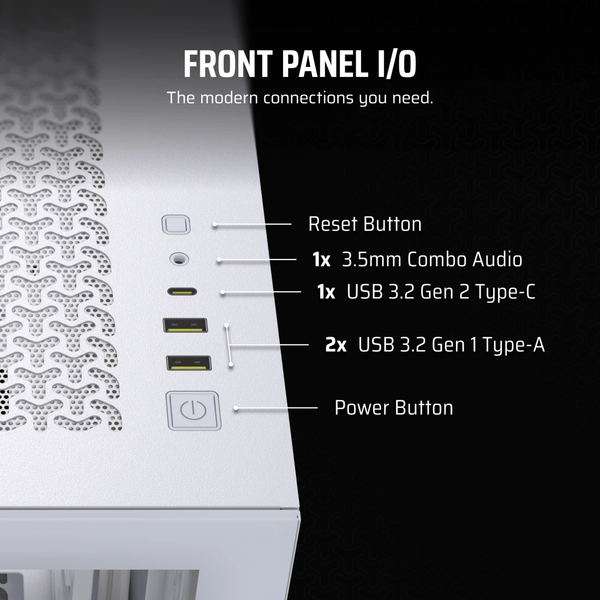Vỏ máy tính Corsair 3500X Tempered Glass Mid-Tower, White CC-9011277-WW