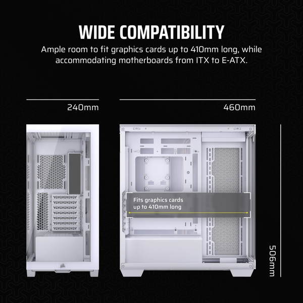 Vỏ máy tính Corsair 3500X Tempered Glass Mid-Tower, White CC-9011277-WW