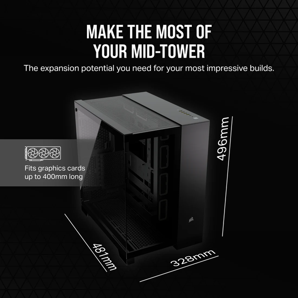 Vỏ máy tính Corsair 6500X Tempered Glass Mid-Tower, Black CC-9011257-WW