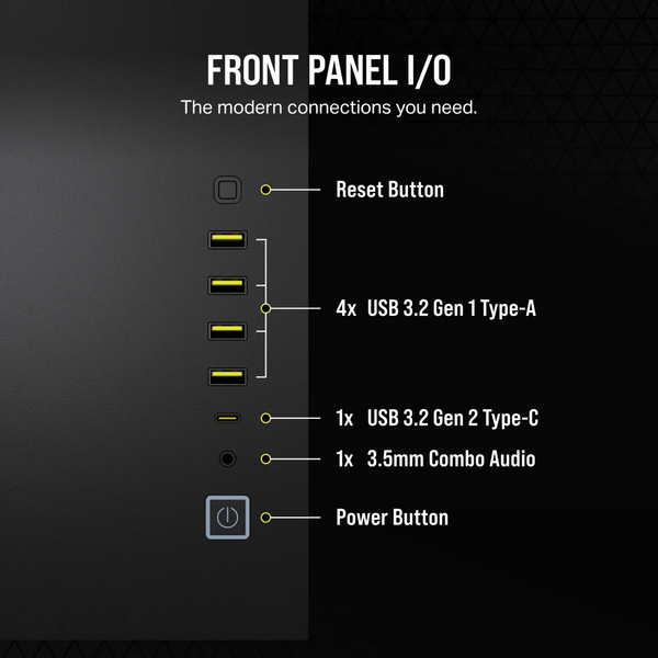 Vỏ máy tính Corsair 6500X Tempered Glass Mid-Tower, Black CC-9011257-WW