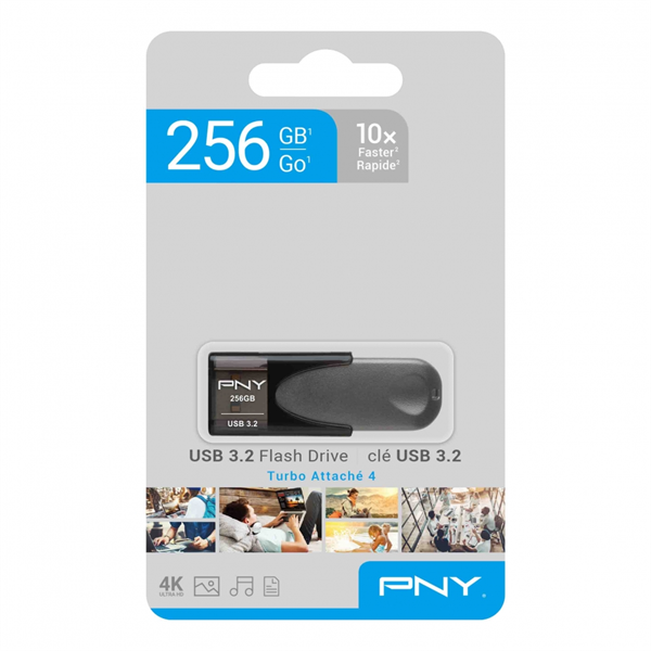 USB 3.2 PNY Turbo Attaché 4 256GB / Up to 70MB/s P-FD256TBAT4A-GE