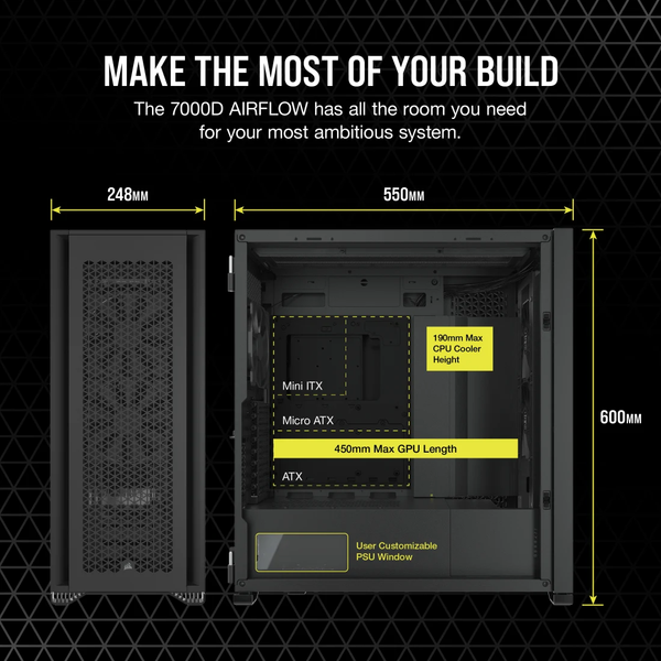 Vỏ máy tính Corsair 7000D Airflow TG Black CC-9011218-WW