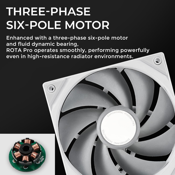 Quạt tản nhiệt TRYX ROTA PRO 120mm Performance Fan White F-R120P-NN1M-G0W