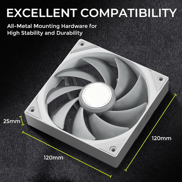 Quạt tản nhiệt TRYX ROTA PRO 120mm Performance Fan White F-R120P-NN1M-G0W