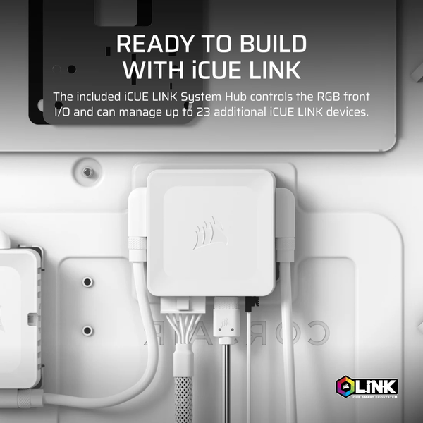 Vỏ máy tính Corsair iCUE LINK 9000D AIRFLOW TG Super-Tower, White CC-9011274-WW