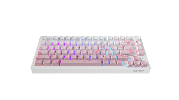 Bàn phím cơ không dây DAREU EK75 PRO – Sakura Pink (Triple Mode, Gasket Mount, RGB)