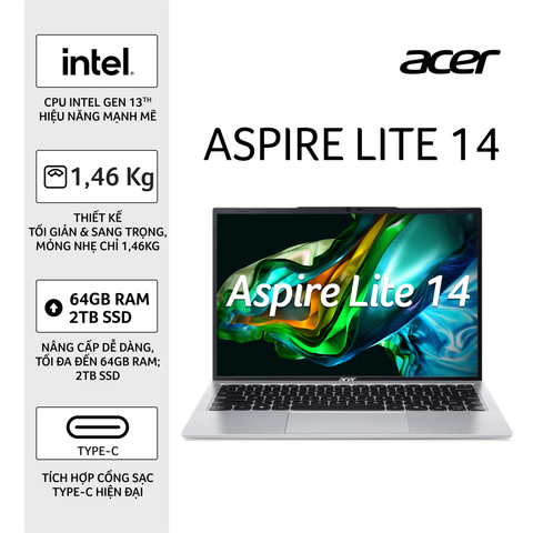 Laptop Acer Aspire 5 Lite N23G2 AL14-51P-35QD i3-1305U | 8GB | 512GB SSD | UMA | 14