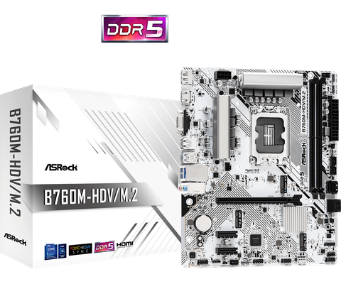 Mainboard ASRock B760M-HDV/M.2 (White PCB) DDR5 LGA1700