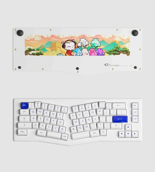 Bàn phím AKKO ACR Pro Alice Plus (Spray Painted White / RGB / Hotswap / AKKO CS Crystal / Gasket Mount)