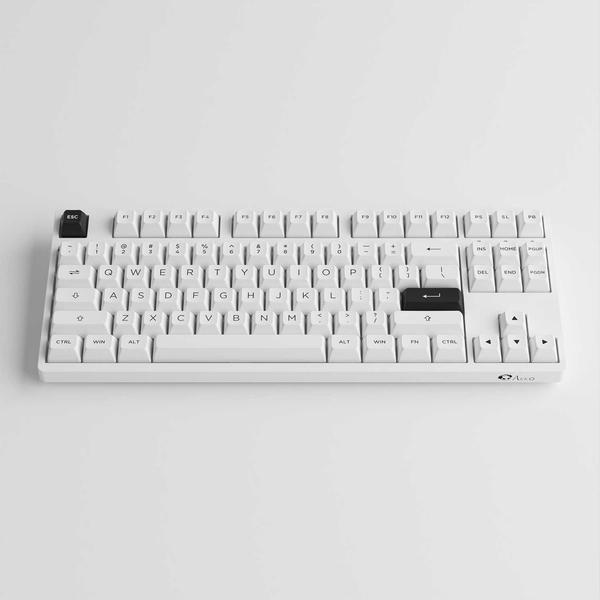 Bàn phím cơ AKKO 3087 RF Black on White Dual-mode - Switch Cream Blue V3