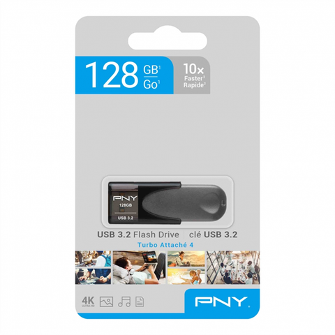 USB 3.2 PNY Turbo Attaché 4 128GB / Up to 70MB/s P-FD128TBAT4-GE