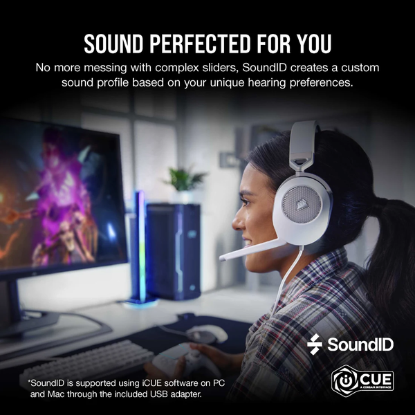 Tai nghe Corsair HS65 Surround White CA-9011271-AP