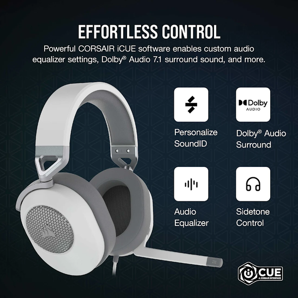 Tai nghe Corsair HS65 Surround White CA-9011271-AP