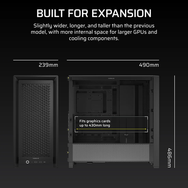 Vỏ máy tính Corsair FRAME 4000D Mid-Tower, Black CC-9011290-WW