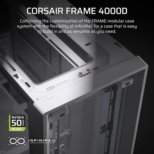 Vỏ máy tính Corsair FRAME 4000D Mid-Tower, White CC-9011291-WW