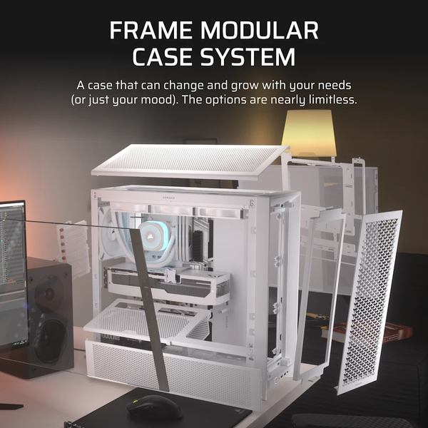 Vỏ máy tính Corsair FRAME 4000D Mid-Tower, White CC-9011291-WW