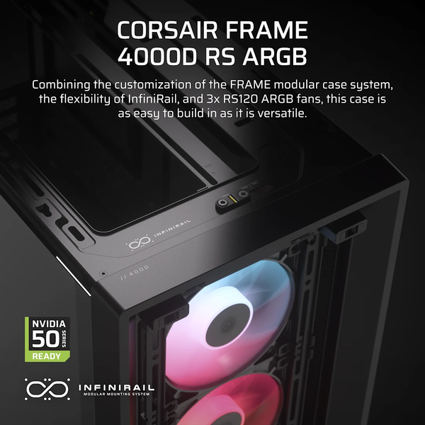Vỏ máy tính Corsair FRAME 4000D RS ARGB Mid-Tower, Black CC-9011296-WW