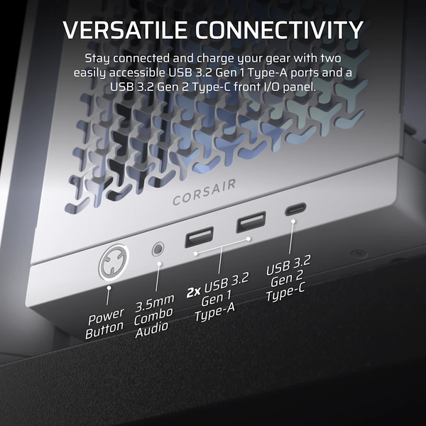 Vỏ máy tính Corsair FRAME 4000D RS ARGB Mid-Tower, White CC-9011297-WW