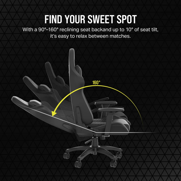 Ghế Gaming Corsair TC100 RELAXED - Leatherette, Black CF-9010050-WW