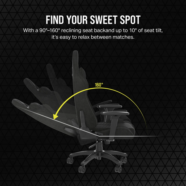 Ghế Gaming Corsair TC100 RELAXED - Fabric, Black CF-9010051-WW