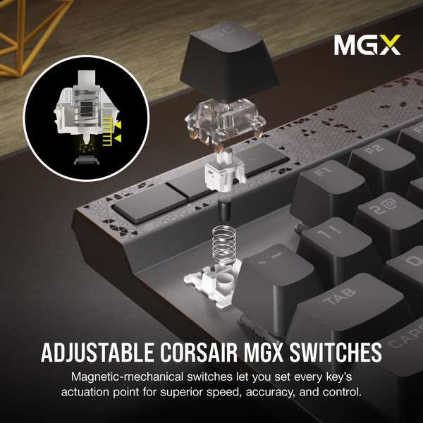 Bàn phím Corsair K70 MAX-BLK-MGX White-RGB CH-910961G-NA