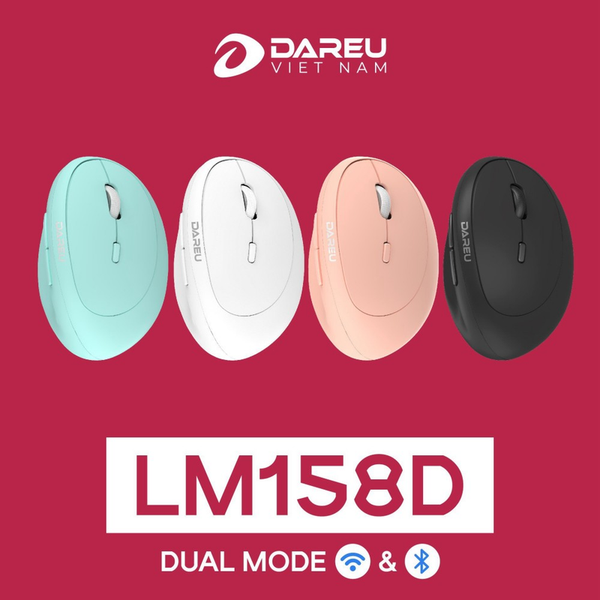 Chuột không dây DAREU LM158D (ERGO - Dual Mode: Bluetooth + 2.4G)