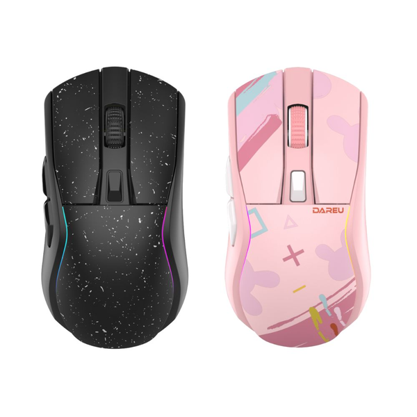 Chuột không dây Gaming DAREU A950 TRIPLE MODE (BLACK / PINK) - SUPERLIGHT, FAST CHARING DOCK