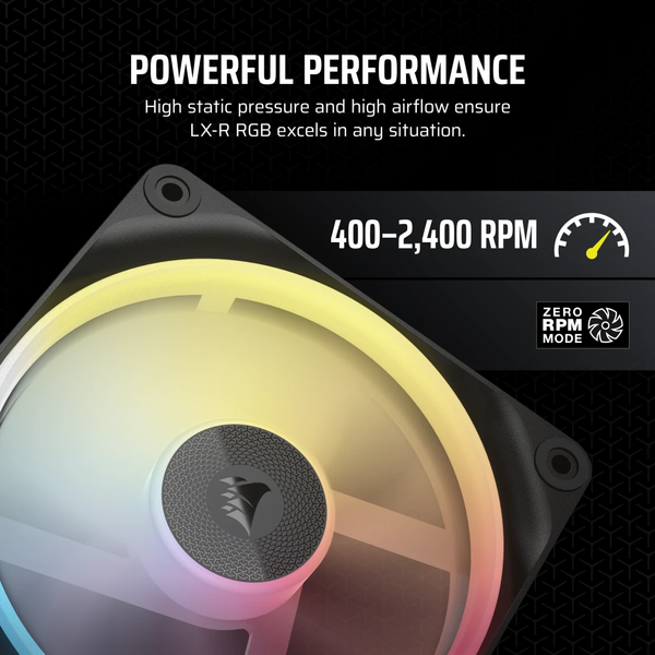 Bộ 3 quạt máy tính Corsair iCUE LINK LX120-R RGB Black CO-9051050-WW