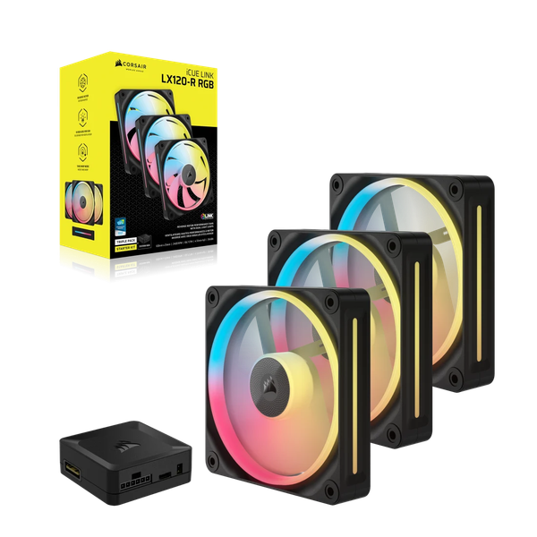 Bộ 3 quạt máy tính Corsair iCUE LINK LX120-R RGB Black CO-9051050-WW
