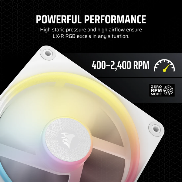 Bộ 3 quạt máy tính Corsair iCUE LINK LX120-R RGB White CO-9051054-WW