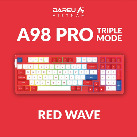 Bàn phím cơ DareU A98 Pro Triple Mode Red Wave DareU Dream switch