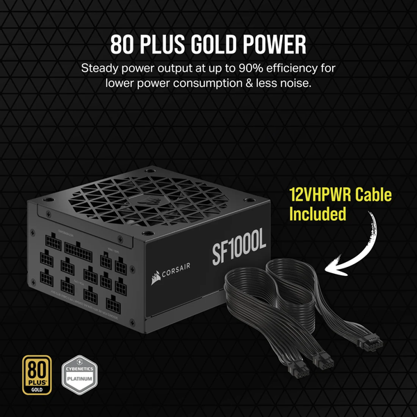 Nguồn máy tính Corsair SF1000L ATX 3.1 & PCIe 5.1 - 80 Plus Gold - Full Modul CP-9020246-NA
