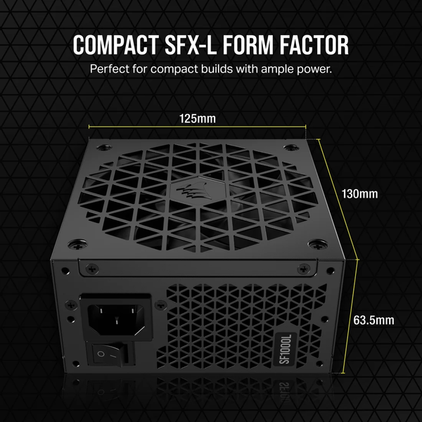 Nguồn máy tính Corsair SF1000L ATX 3.1 & PCIe 5.1 - 80 Plus Gold - Full Modul CP-9020246-NA