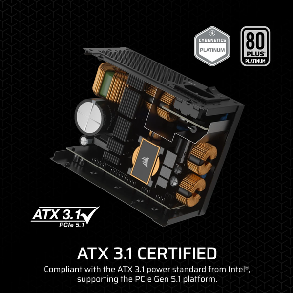 Nguồn máy tính Corsair SF1000 - ATX 3.1 & PCIe 5.1 80 Plus Platinum - Full Modul CP-9020257-NA